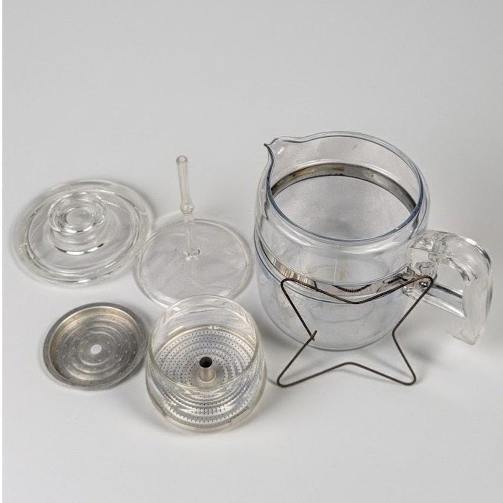 Vintage Pyrex Flameware 6 Cup Glass Percolator Coffee Pot 7756 Stovetop Maker - Picture 2 of 11